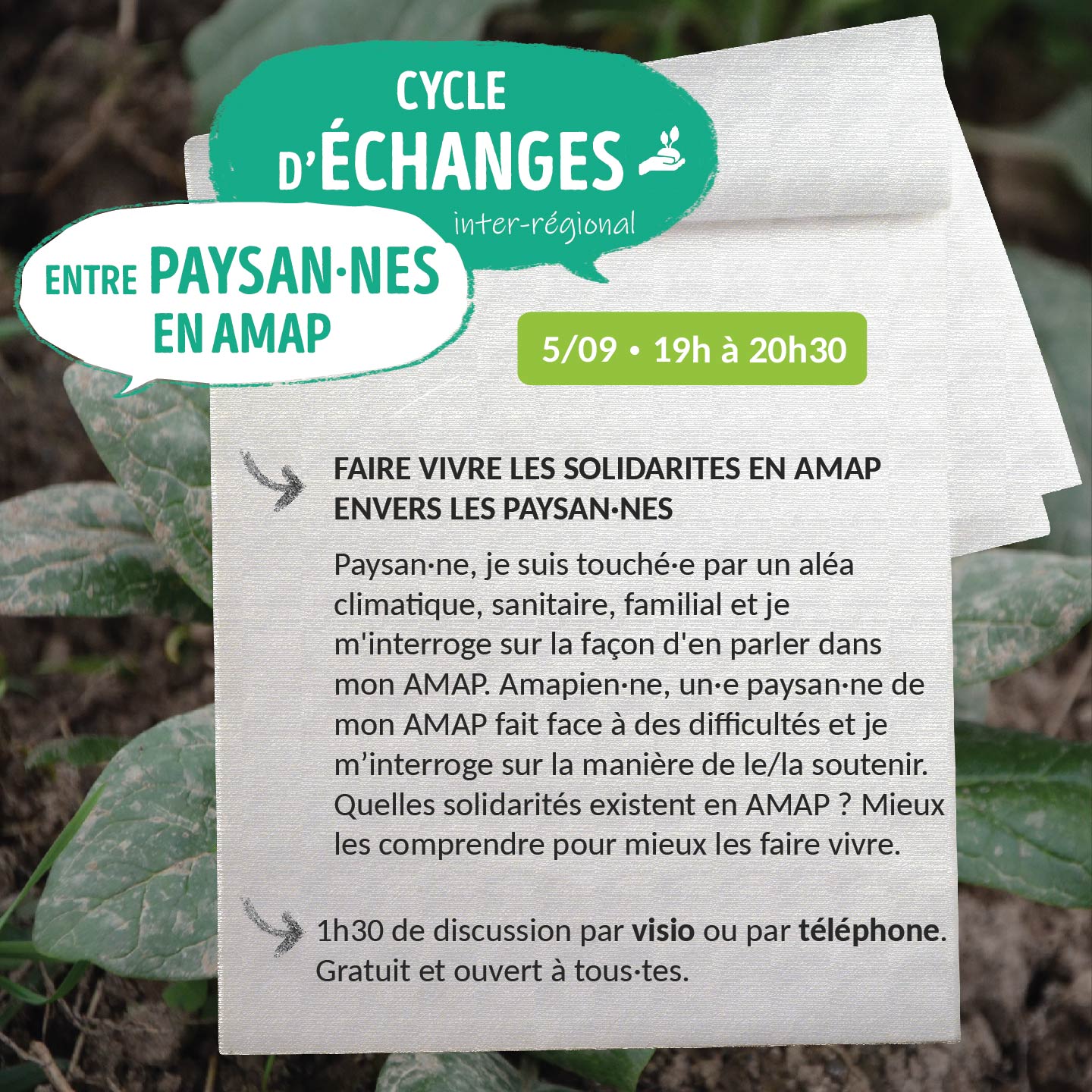 Cycle d’échanges entre paysan·nes en AMAP #6 : Faire vivre les solidarités en AMAP envers les paysan·nes