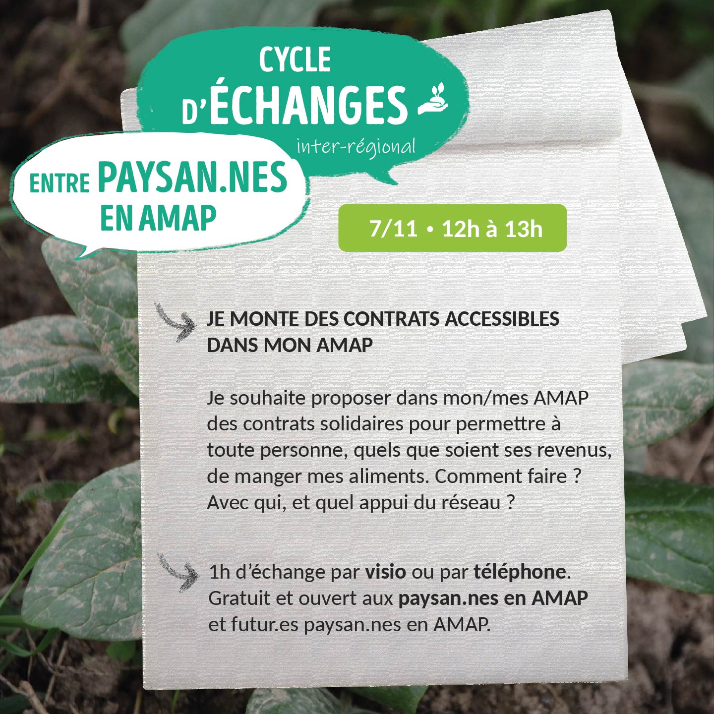 Cycle d’échanges entre paysan·nes en AMAP #8 : Je monte des contrats accessibles dans mon AMAP