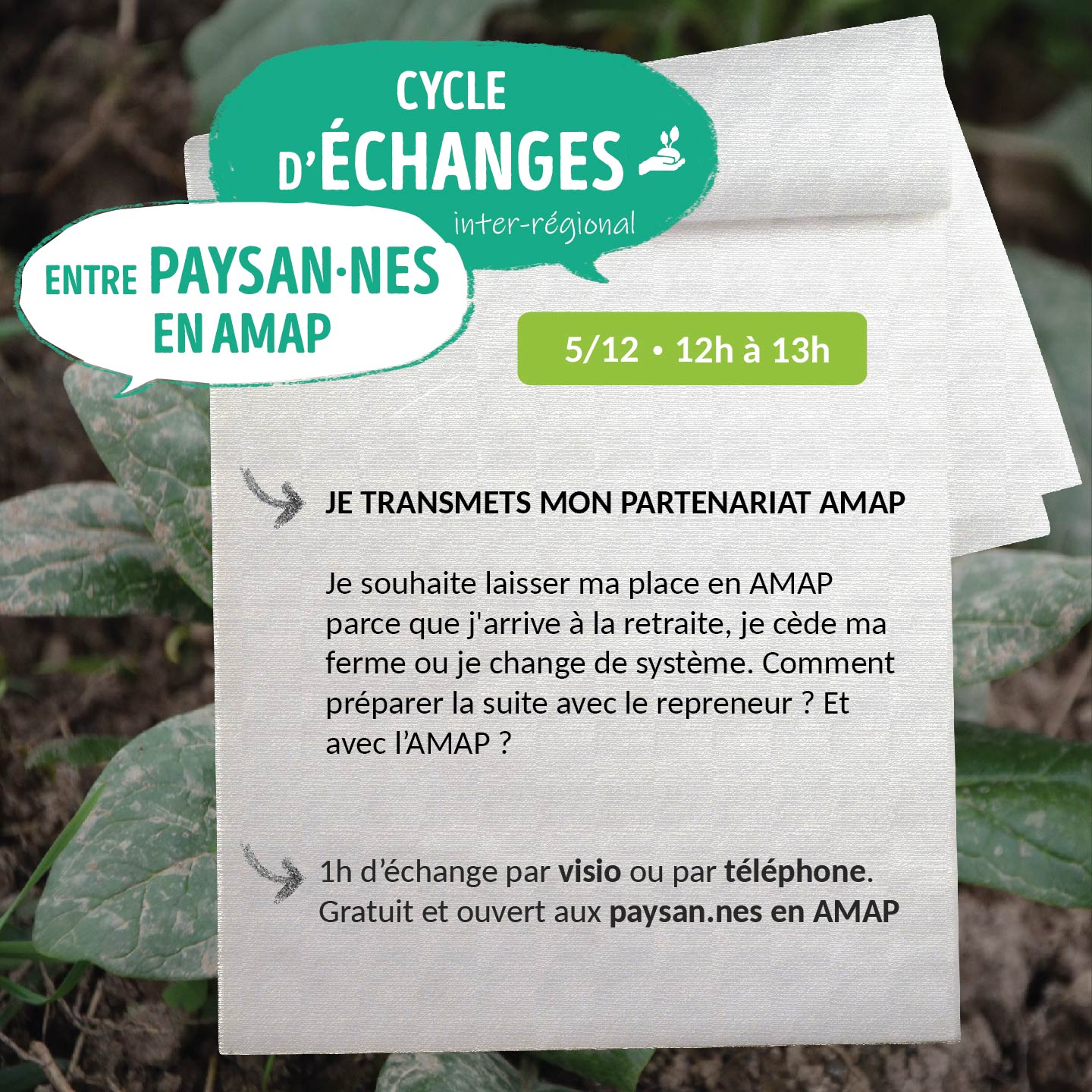 Cycle d’échanges entre paysan·nes en AMAP #9 : Je transmets mon partenariat AMAP