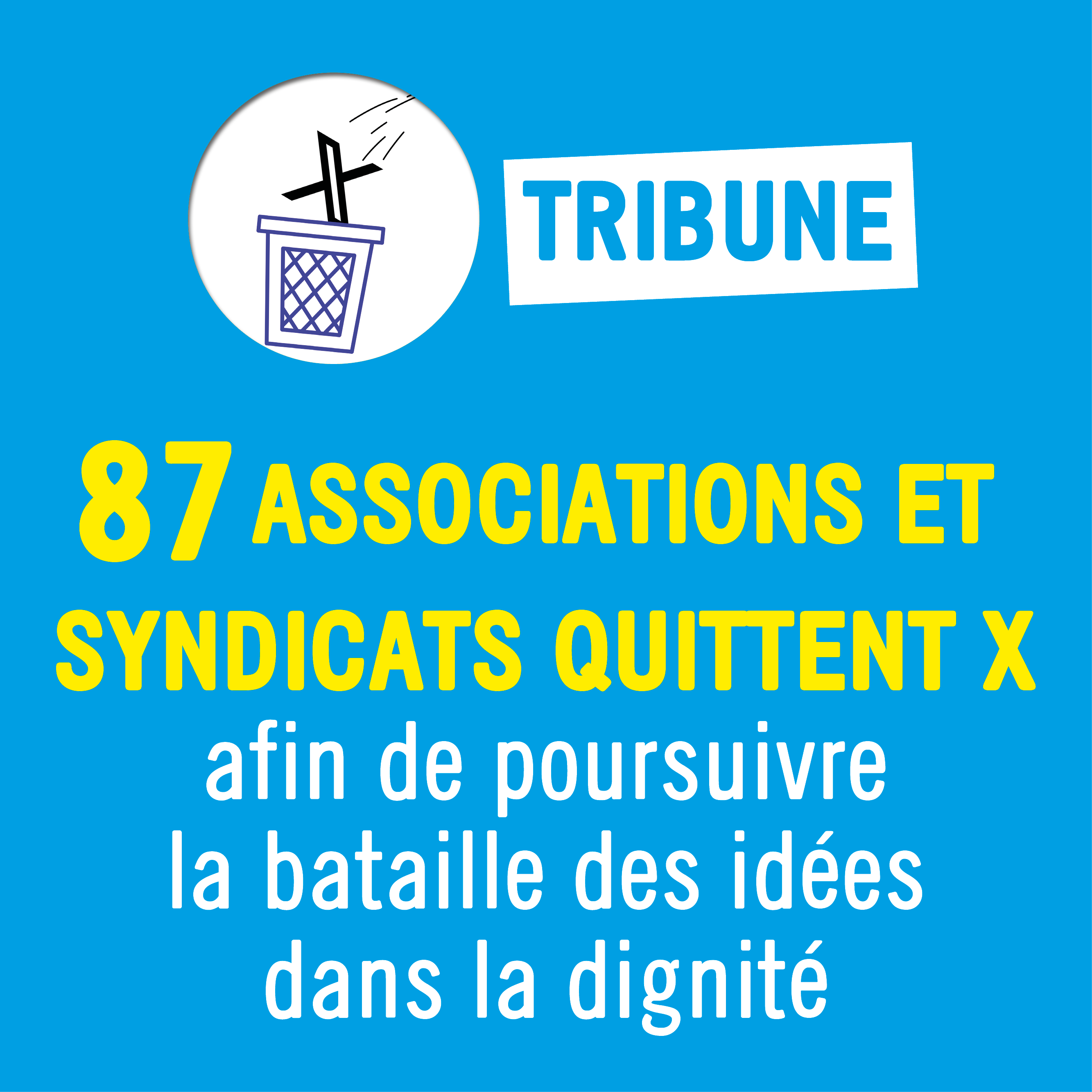 Le MIRAMAP quitte X avec 86 associations et syndicats